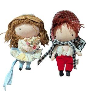 Joan Walsh Anglund  Pocket dolls 7 Pair Vintage  floral gingham hats